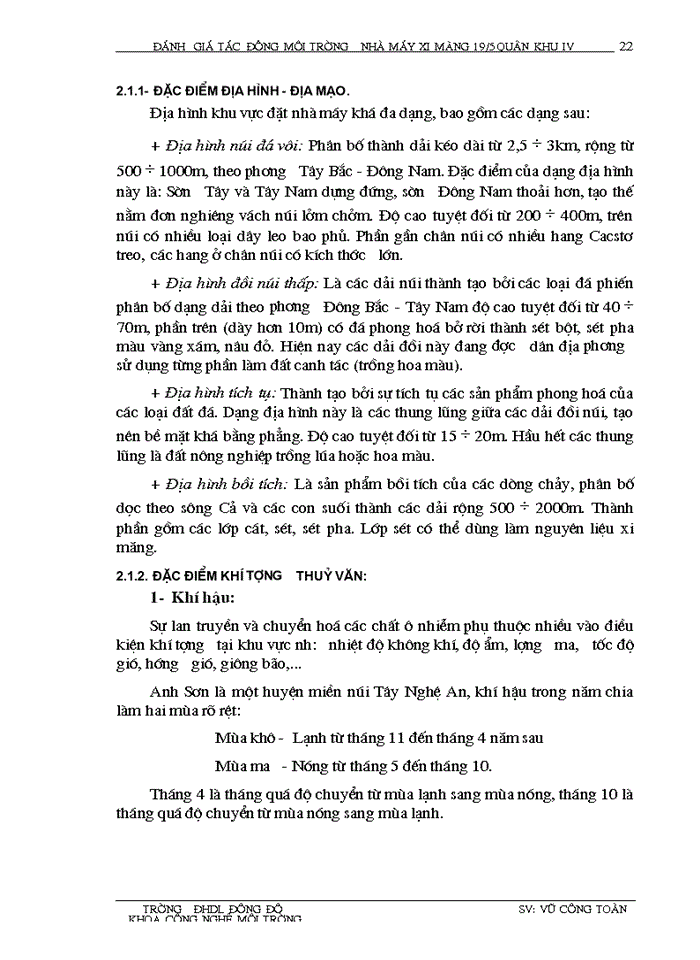 image for page Đánh giá tác động môi trường, thiết kế hệ thống quan trắc và giám  sát môi trường Nhà mày Xi măng 19/5 Quân khu IV - Anh Sơn - Nghệ An
