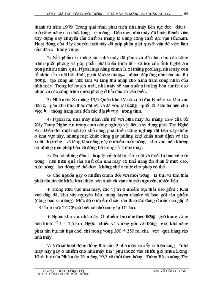 image for page Đánh giá tác động môi trường, thiết kế hệ thống quan trắc và giám  sát môi trường Nhà mày Xi măng 19/5 Quân khu IV - Anh Sơn - Nghệ An