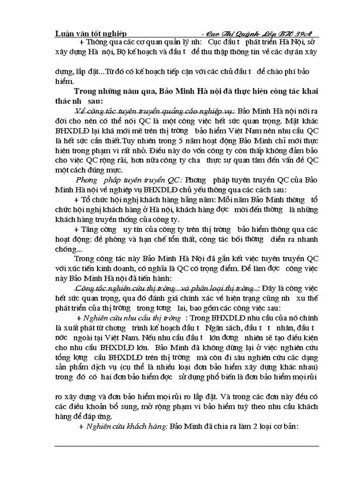 image for page Tình hình triển khai nghiệp vụ bảo hiểm xây dựng- lắp đặt tại Công ty bảo hiểm TP Hồ Chí Minh- Bảo Minh, chi nhánh Hà nội