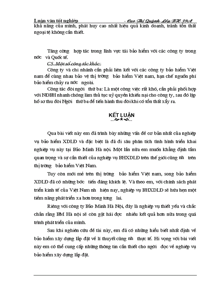 image for page Tình hình triển khai nghiệp vụ bảo hiểm xây dựng- lắp đặt tại Công ty bảo hiểm TP Hồ Chí Minh- Bảo Minh, chi nhánh Hà nội