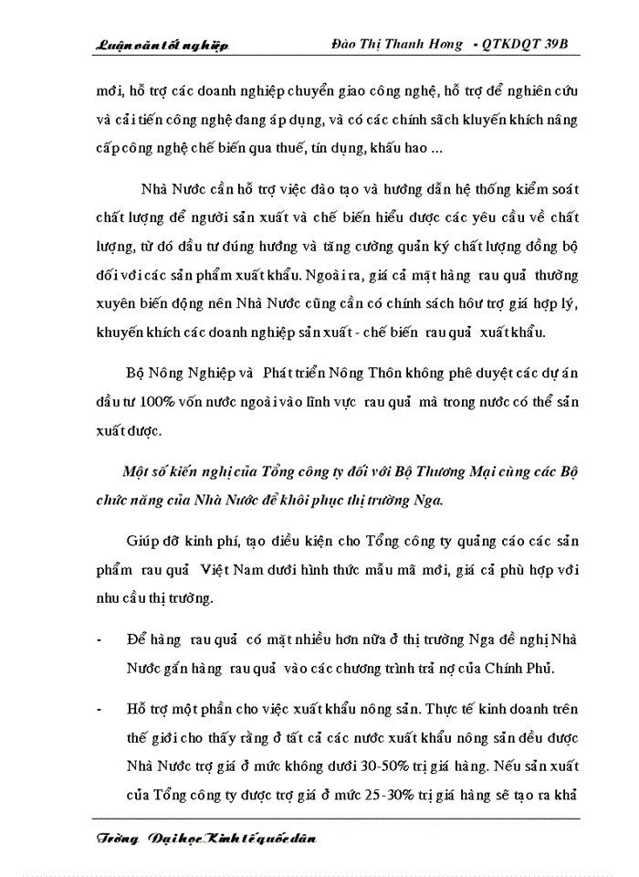 image for page Một số giải pháp nhằm thúc đẩy hoạt động xuất khẩu của Tổng công ty rau quả Việt Nam sang Viễn Đông - Liên Bang Nga