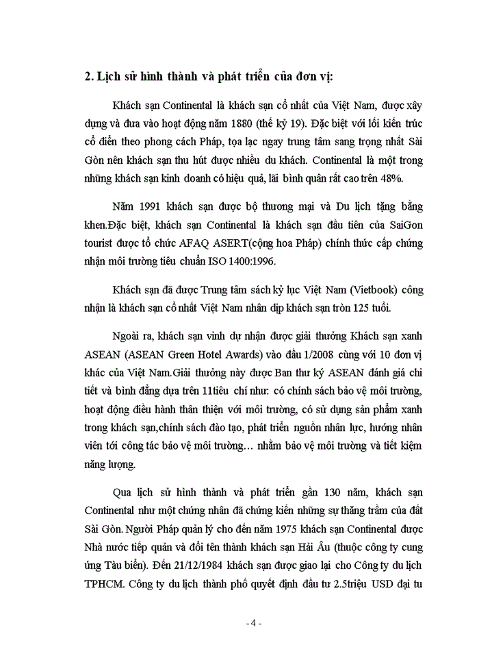 Báo cáo thực tập cuối khóa khách sạn CONTINENTAL