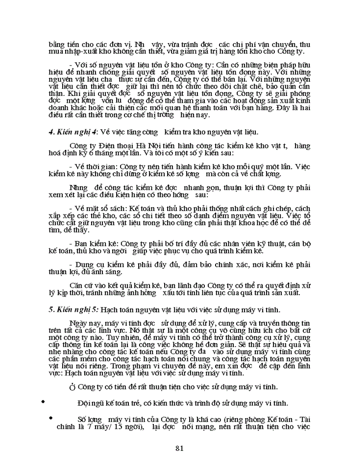 image for page Hạch toán chi tiết nguyên liệu, vật liệu với việc nâng cao hiệu quả sử dụng vốn lưu động trong sản xuất kinh doanh tại Công ty Điện thoại Hà Nội