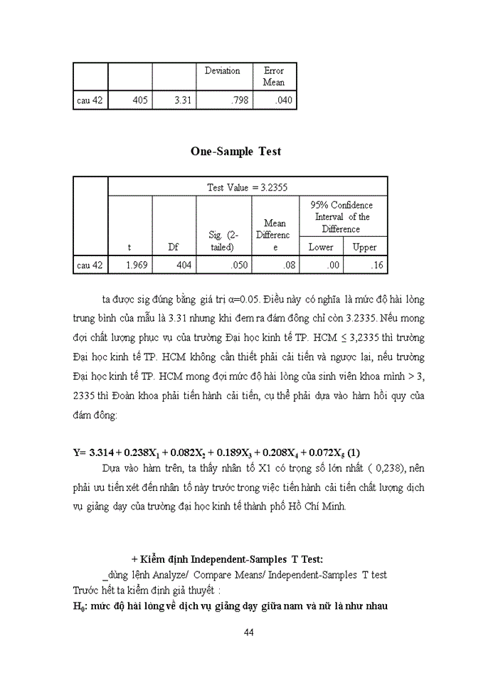 image for page Khảo sát sự hài lòng của sinh viên hệ Đại Học chính quy đối với dịch vụ giảng dạy của trường Đại Học Kinh Tế TP. HCM