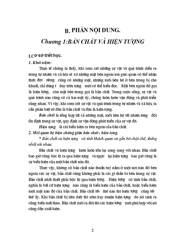 image for page Phân tích và vận dụng vào thực tế ba cặp phạm trù:bản chất và hiện tượng; nguyên nhân