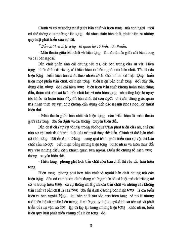 image for page Phân tích và vận dụng vào thực tế ba cặp phạm trù:bản chất và hiện tượng; nguyên nhân