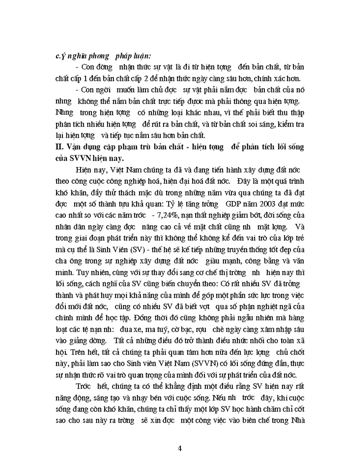 image for page Phân tích và vận dụng vào thực tế ba cặp phạm trù:bản chất và hiện tượng; nguyên nhân