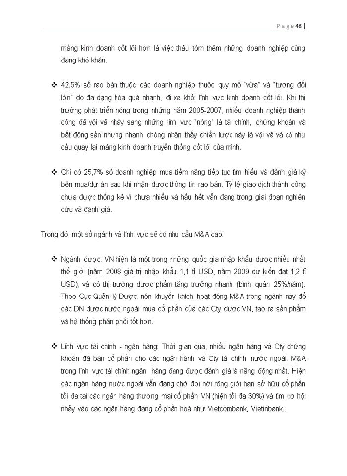 image for page Thực trạng m&a trong thời gian qua và nhận định xu hướng hậu khủng hoảng