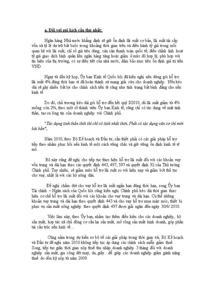 image for page Gói kích cầu, tác dụng của gói kích cầu và biện pháp của chính phủ