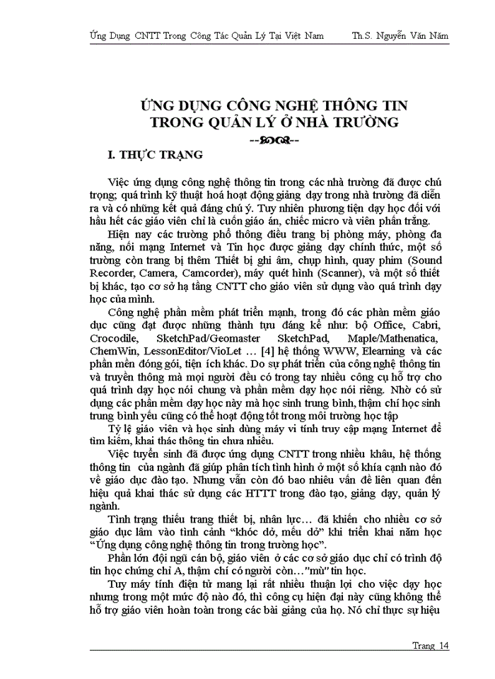 image for page Thực trạng của việc ứng dụng công nghệ thông tin trong quản lý tại nước ta những năm gần đây