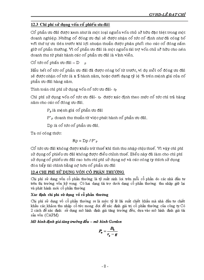 image for page Chi phí sử dụng vốn