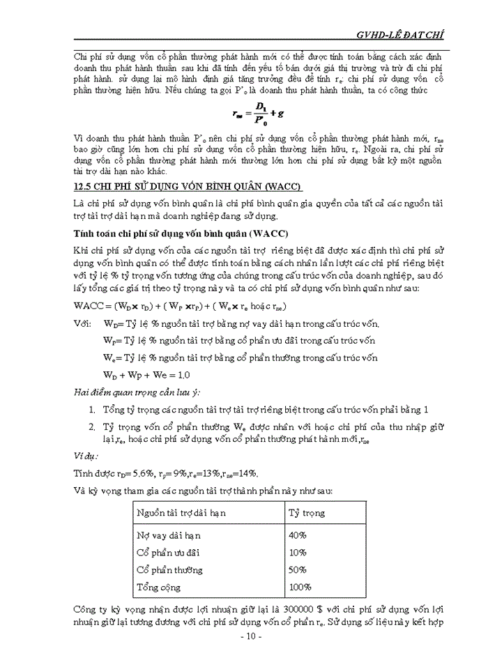 image for page Chi phí sử dụng vốn