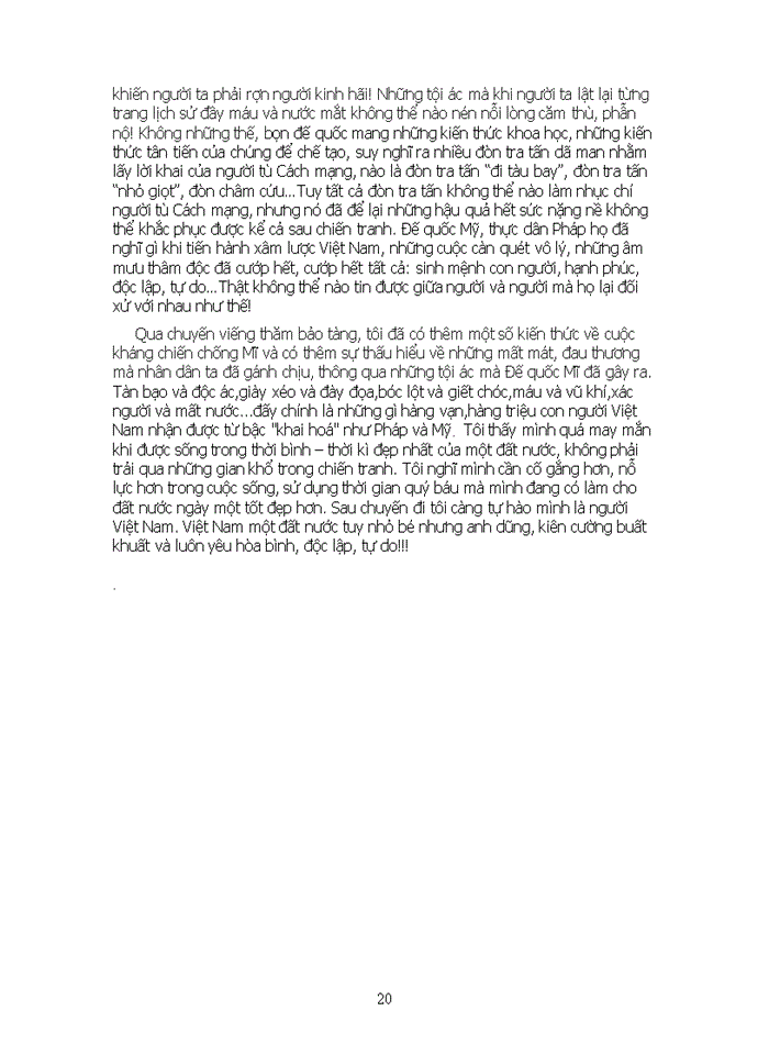 image for page Bài thu hoạch: Bảo tàng chứng tích chiến tranh