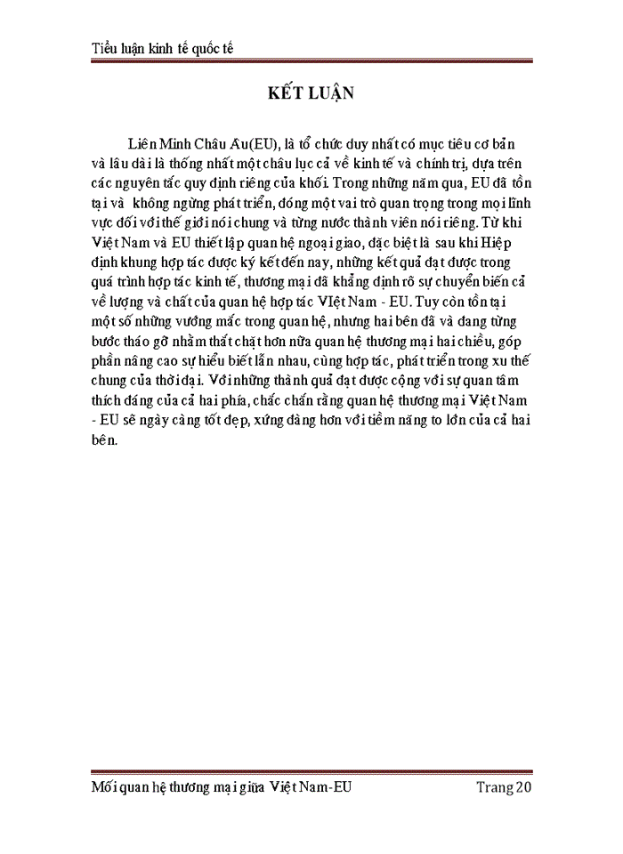 image for page Mối Quan Hệ Thương Mại Giữa Việt Nam-EU