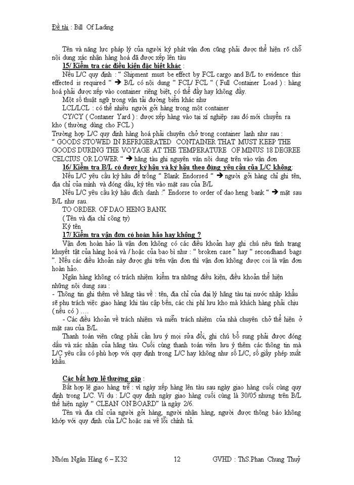 image for page Bill of lading