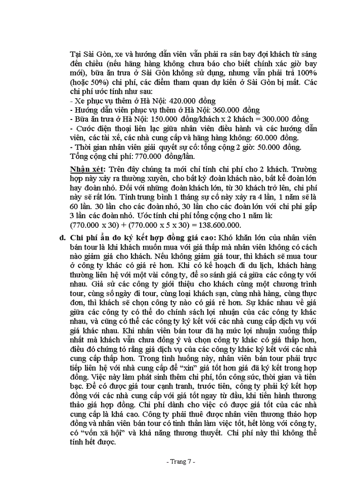 image for page Nhận dạng và tính chi phí ẩn tại công ty du lịch phoenix voyages