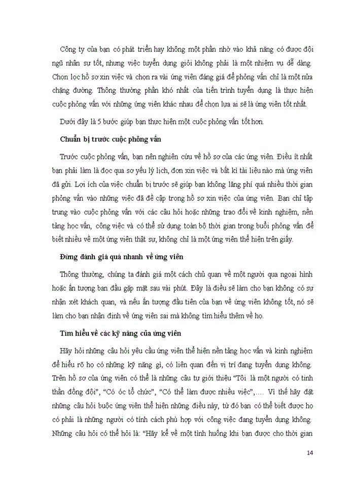 image for page Các kỹ năng phỏng vấn trong tuyển chọn nhân viên