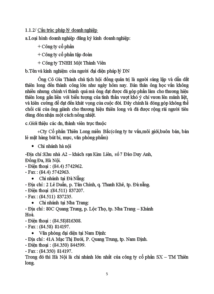 image for page Lập kế hoạch kinh doanh của công ty cổ phần tập đoàn thiên long