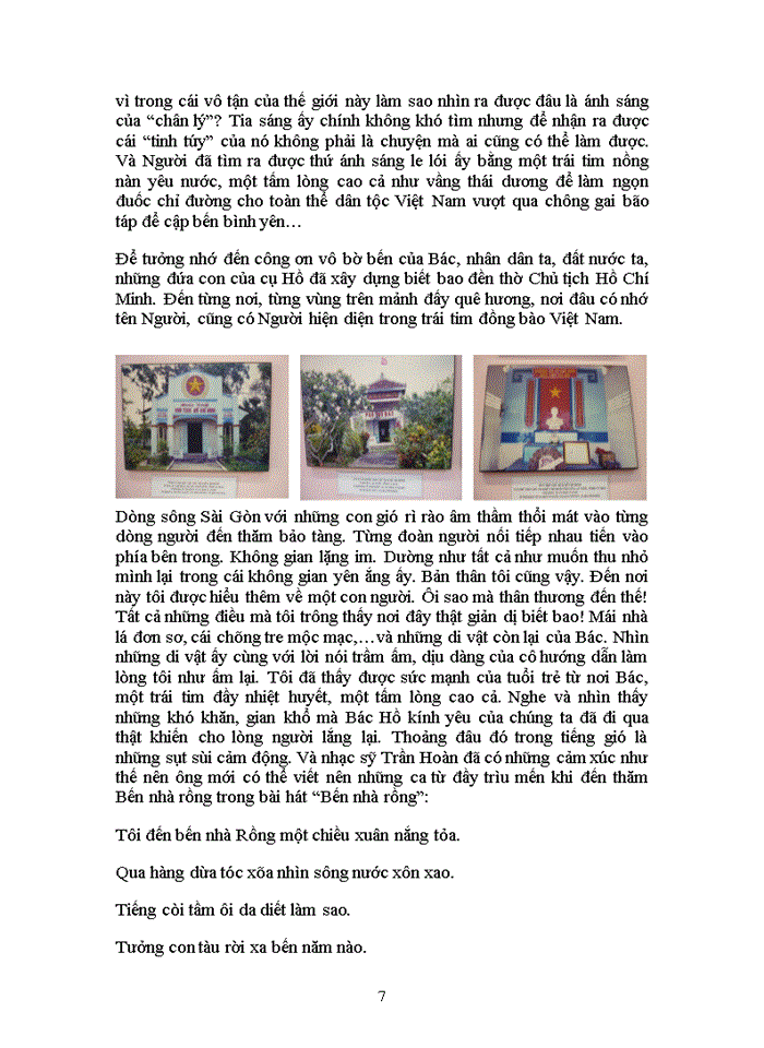 image for page Cảm nghĩ của bản thân sau chuyến tham quan Bến Nhà Rồng