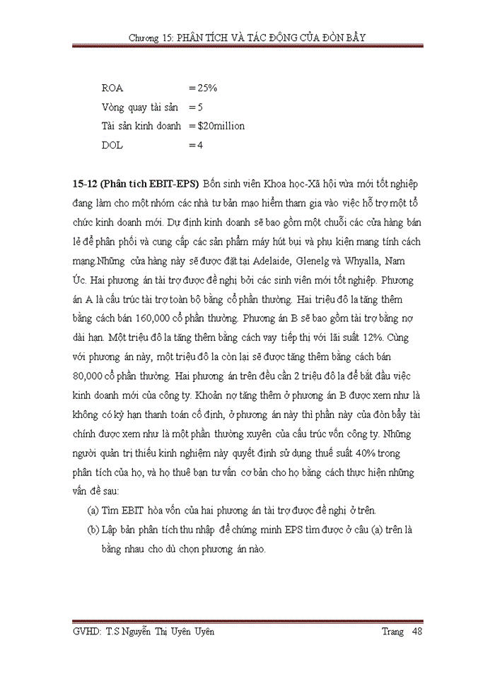 image for page Phân tích tác động của đòn bẩy