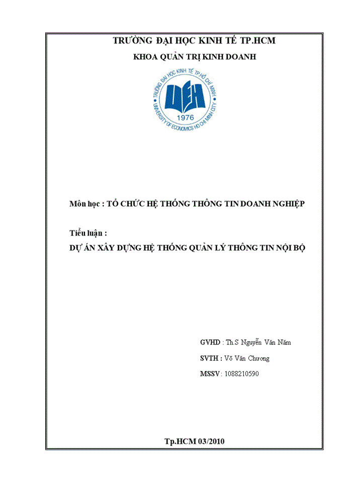 image for page Dự án xây dựng hệ thống quản lý thông tin nội bộ