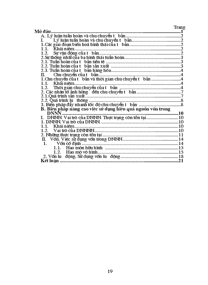 image for page Lý luận tuần hoàn và chu chuyển tư bản với việc sử dụng có hiệu quả các nguồn vốn trong doanh nghiệp của nhà nước