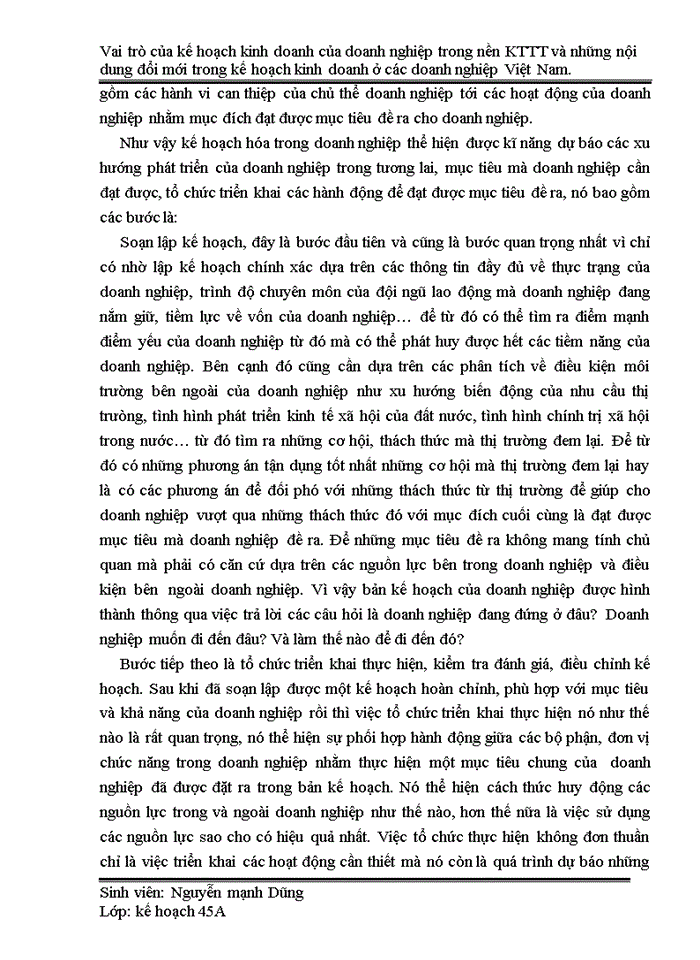image for page Vai trũ của kế hoạch kinh doanh của doanh nghiệp trong nền KTTT và những nội dung đổi mới trong kế hoạch kinh doanh ở cỏc doanh nghiệp Việt Nam