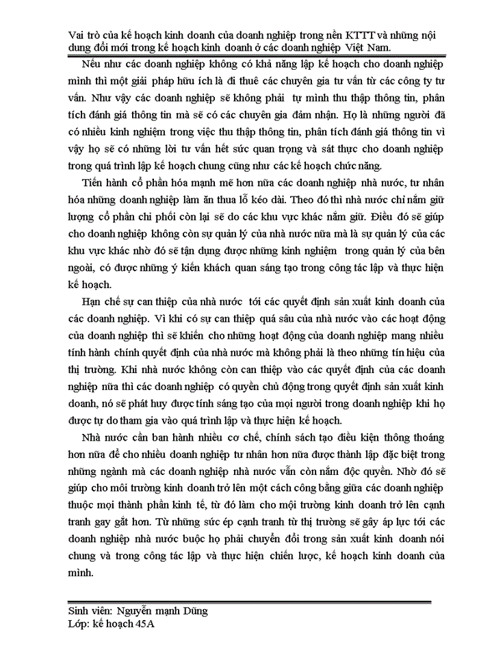 image for page Vai trũ của kế hoạch kinh doanh của doanh nghiệp trong nền KTTT và những nội dung đổi mới trong kế hoạch kinh doanh ở cỏc doanh nghiệp Việt Nam