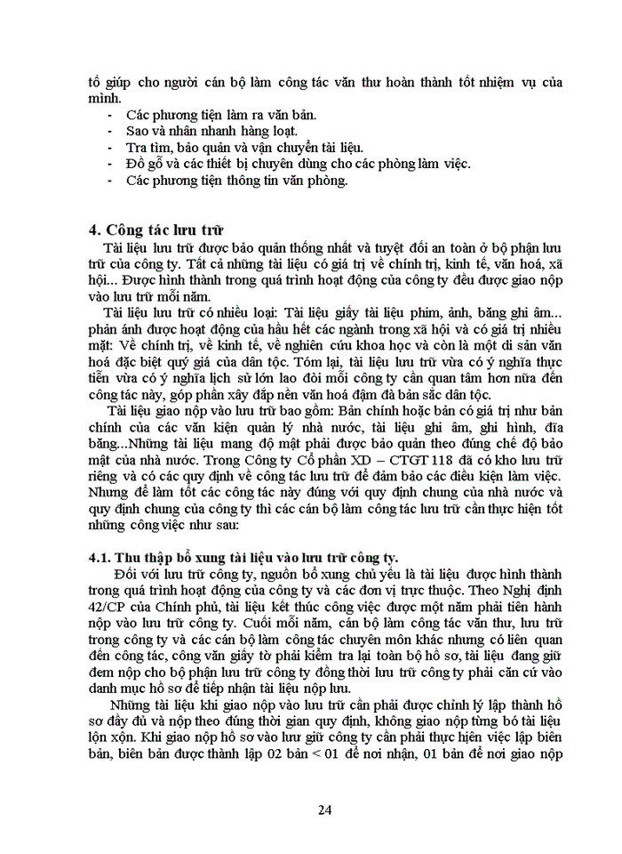 image for page Công tác tổ chức văn thư tại Công ty xây dựng công trình giao thông 118