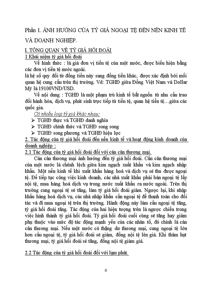 Sự ảnh hưởng của tỷ giá ngoại tệ, lãi suất ngân hàng, tốc độ lạm phát và sự biến động của thị trường chứng khoán tới hoạt động của các doanh nghiệp ở việt nam