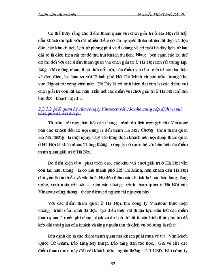 image for page Quan hệ với các nhà cung cấp ở Hà Nội của công ty điều hành hướng dẫn du lịch Vinatour, thực trạng và giải pháp