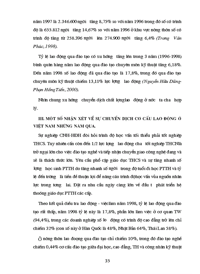 image for page Chuyển dịch cơ cấu lao động trong quá trình chuyển dịch cơ cấu kinh tế theo hướng công nghiệp hoá, hiện đại hoá: thực trạng và giải pháp