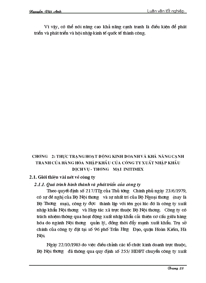 image for page Một số giải pháp chủ yếu nhằm nâng cao khả năng cạnh tranh của hàng hóa nhập khẩu ở công ty xuất nhập khẩu Dịch vụ - Thương mại Intimex