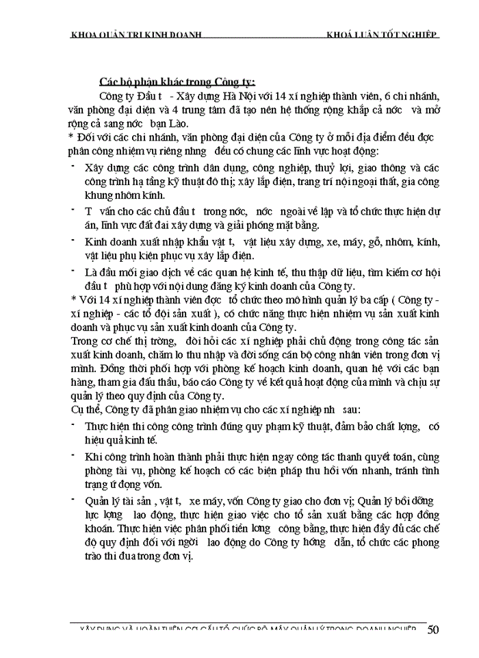 image for page Xây dựng và hoàn thiện cơ cấu tổ chức bộ máy quản lý tại công ty đầu tư - xây dựng hà nội.