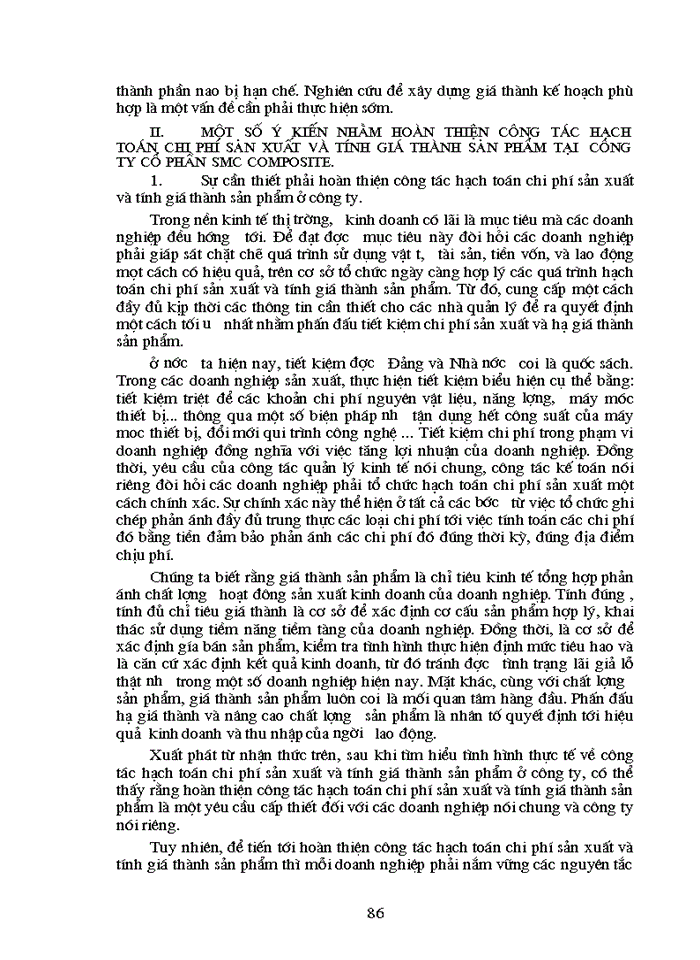 image for page Tổ chức công tác Hạch toán chi phí sản xuất và tính giá thành sản phẩm với việc tăng cường quản trị doanh nghiệp tại Công ty cổ phần SMC Composite