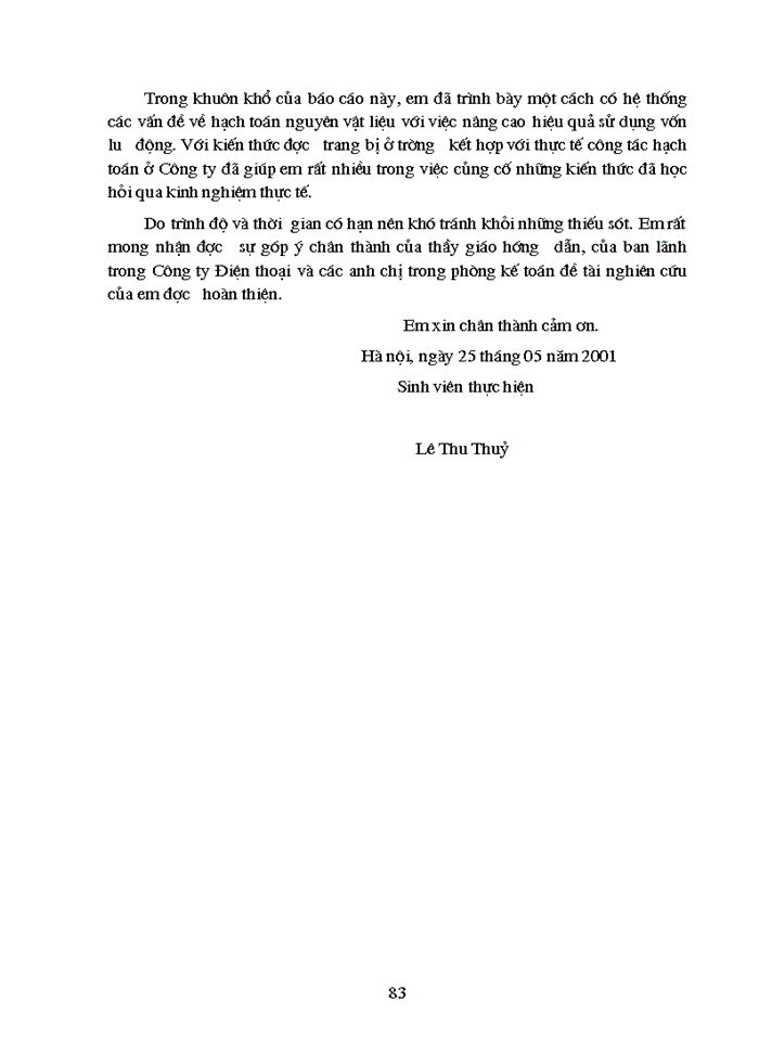 image for page Hạch toán chi tiết nguyên liệu, vật liệu với việc nâng cao hiệu quả sử dụng vốn lưu động trong sản xuất kinh doanh tại Công ty Điện thoại Hà Nội