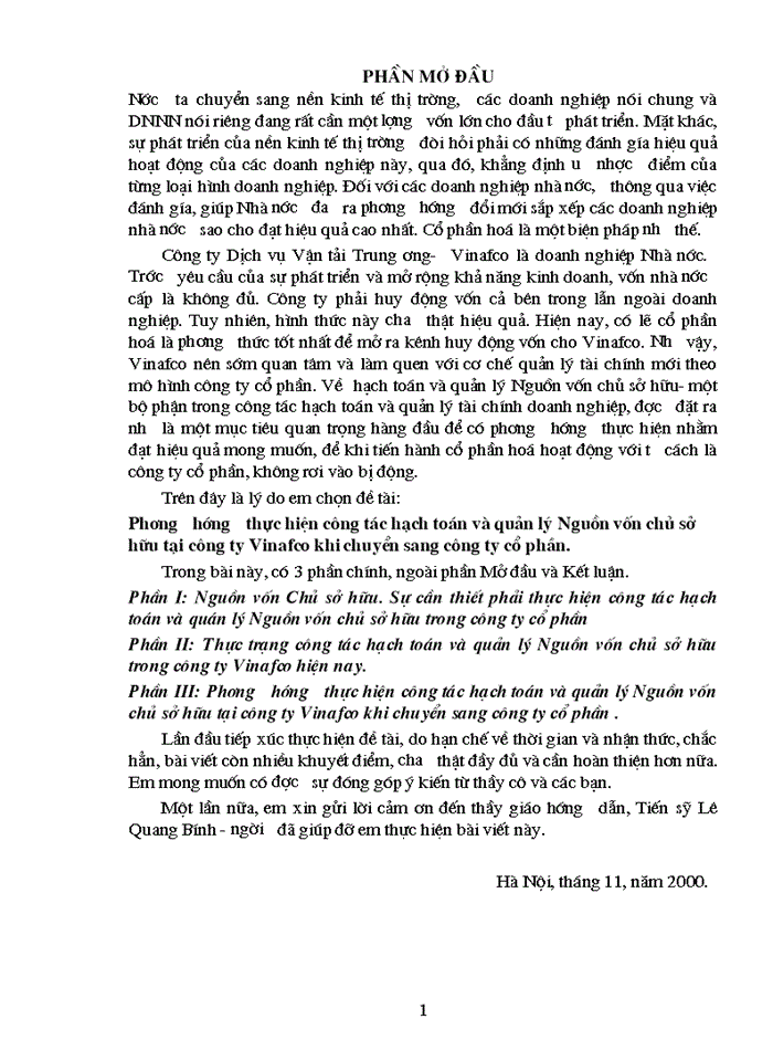 image for page Phương hướng thực hiện công tác hạch toán và quản lý Nguồn vốn chủ sở hữu tại công ty Vinafco khi chuyển sang công ty cổ phần