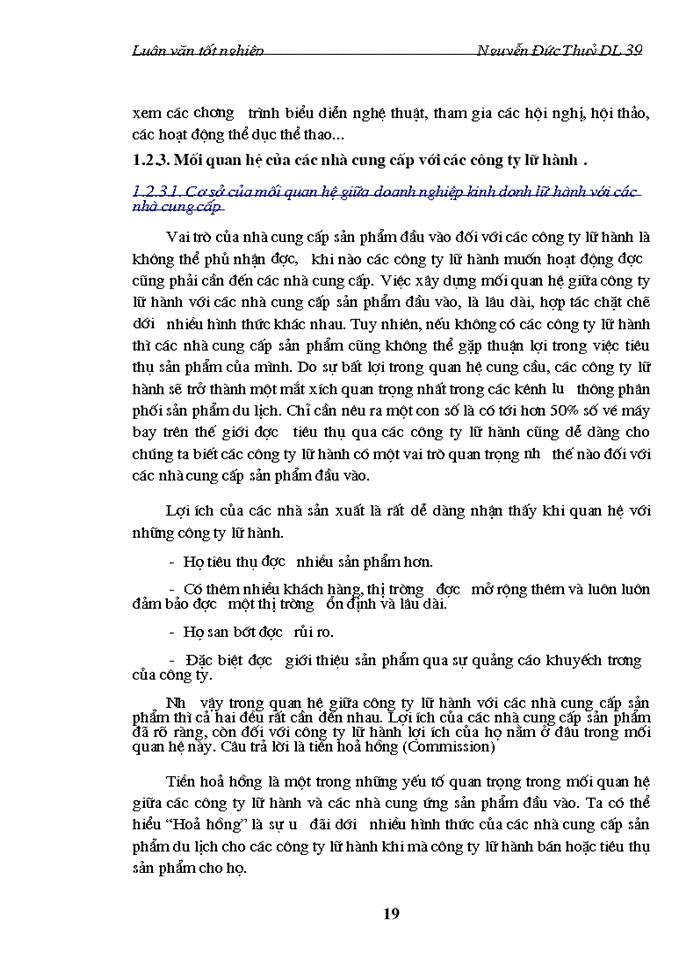 image for page Quan hệ với các nhà cung cấp ở Hà Nội của công ty điều hành hướng dẫn du lịch Vinatour, thực trạng và giải pháp