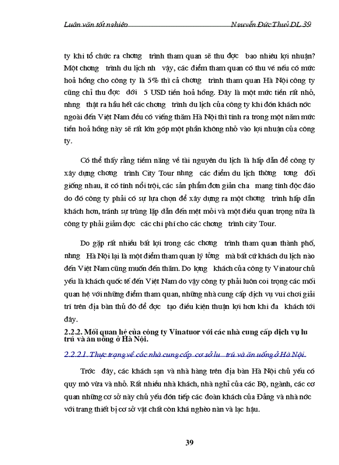 image for page Quan hệ với các nhà cung cấp ở Hà Nội của công ty điều hành hướng dẫn du lịch Vinatour, thực trạng và giải pháp