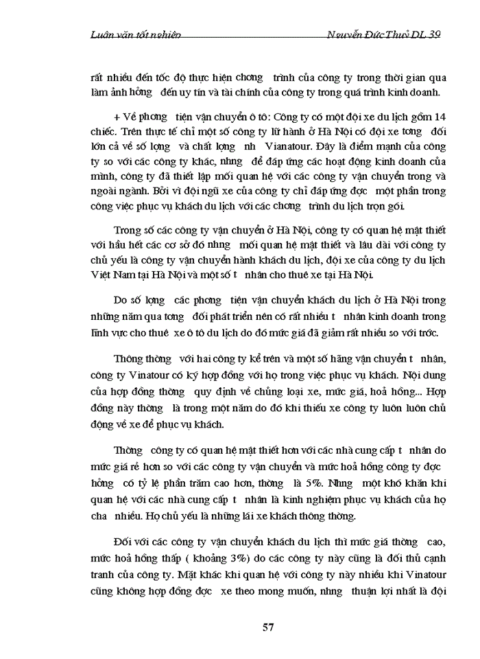 image for page Quan hệ với các nhà cung cấp ở Hà Nội của công ty điều hành hướng dẫn du lịch Vinatour, thực trạng và giải pháp