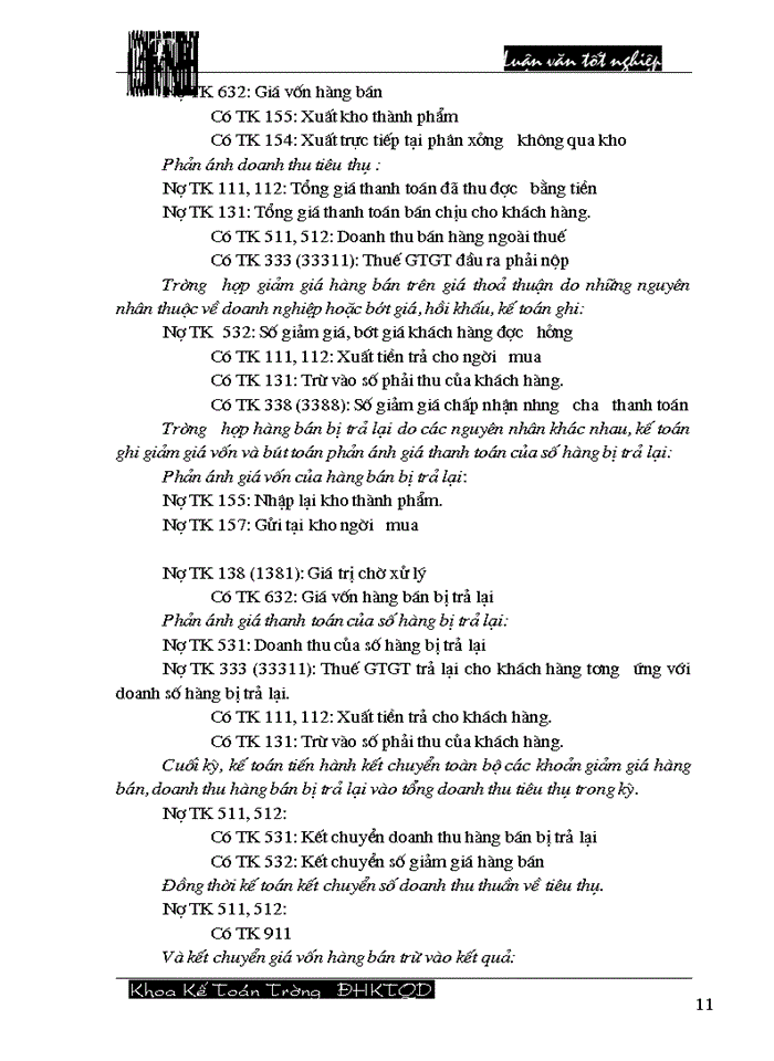 image for page Hoàn thiện công tác hạch toán tiêu thụ thành phẩm và xác định kết quả tiêu thụ tại Công ty cổ phần Dệt 10/10