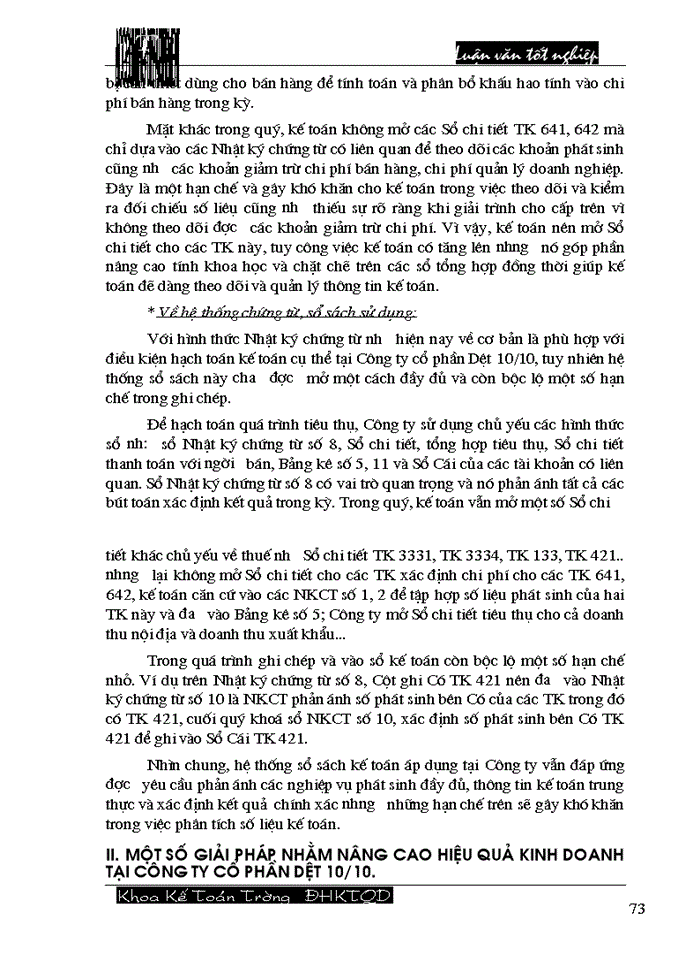 image for page Hoàn thiện công tác hạch toán tiêu thụ thành phẩm và xác định kết quả tiêu thụ tại Công ty cổ phần Dệt 10/10