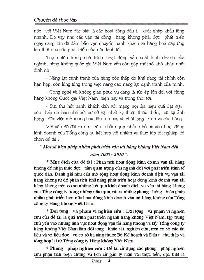 image for page Một số biện pháp nhằm phát triển vận tải hàng không Việt Nam đến  năm 2005 - 2010