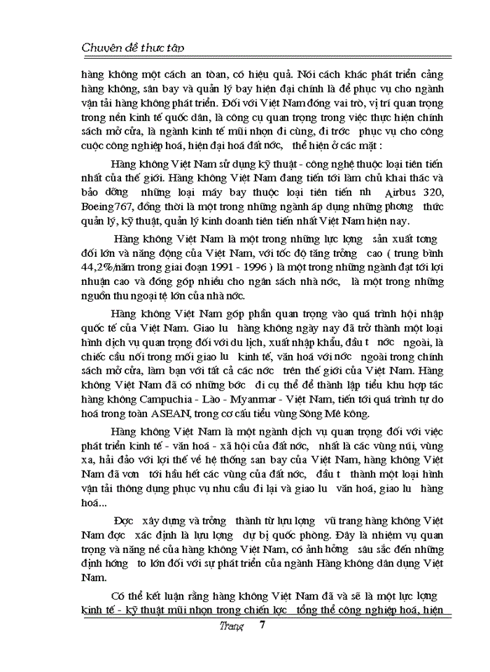 image for page Một số biện pháp nhằm phát triển vận tải hàng không Việt Nam đến  năm 2005 - 2010
