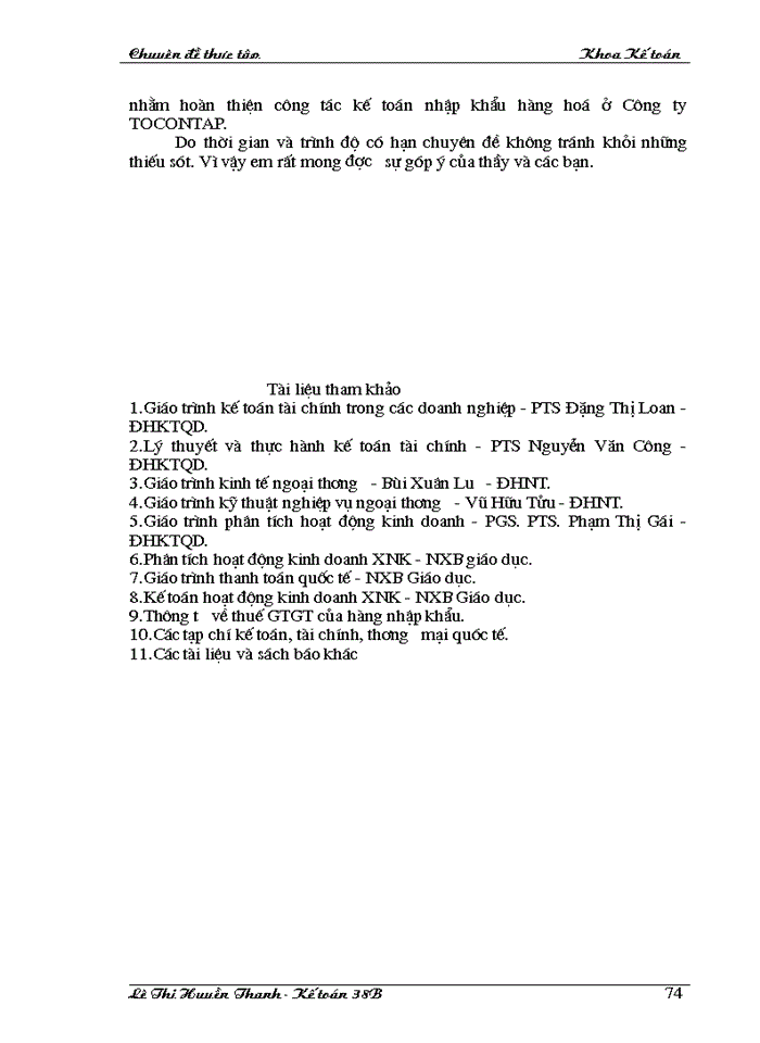 image for page Hoàn thiện công tác hạch toán hoạt động nhập khẩu hàng hoá ở Công ty xuất nhập khẩu tạp phẩm Hà nội ( TOCONTAP )