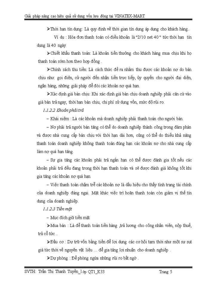 image for page Giải pháp nâng cao hiệu quả sử dụng vốn lưu động tại công ty tnhh một thành viên thương mại thời trang dệt may việt nam