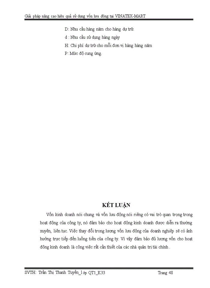 image for page Giải pháp nâng cao hiệu quả sử dụng vốn lưu động tại công ty tnhh một thành viên thương mại thời trang dệt may việt nam