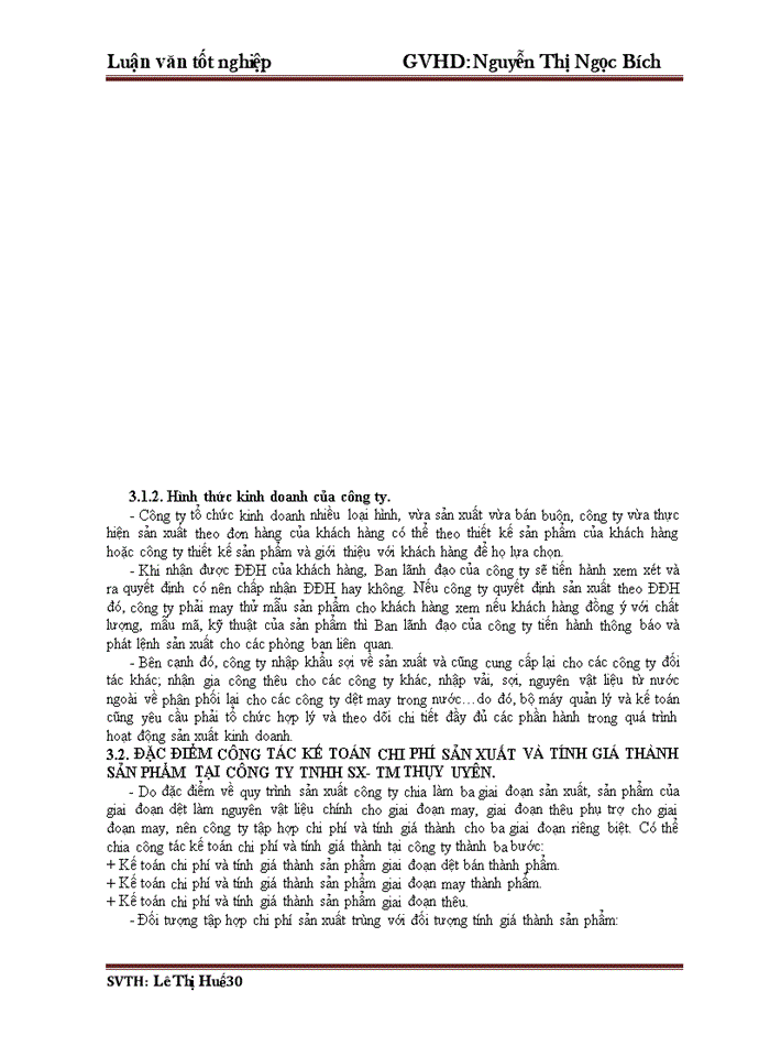 image for page Tổ chức công tác kế toán chi phí sản xuất và tính giá thành sản phẩm tại Công ty TNHH Sản Xuất – Thương Mại Thụy Uyên