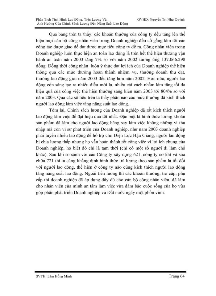 image for page Phân tích tình hình lao động, tiền lương và ảnh hướng chính sách lương đối với lao động