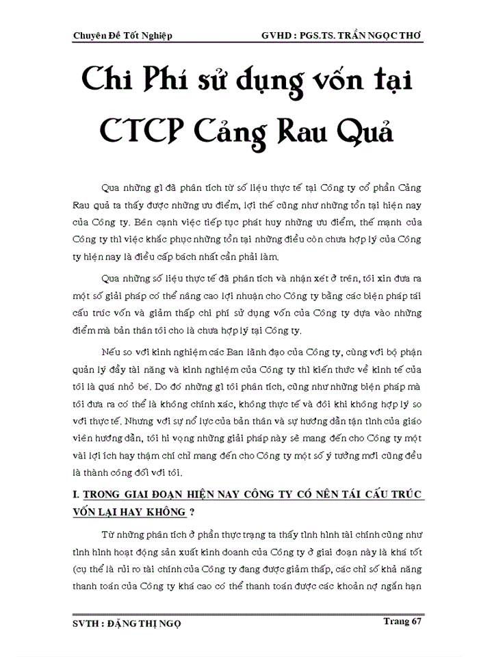 image for page Thiết lập cấu trúc vốn và các biện pháp giảm thấp chi phí sử dụng vốn tại công ty cổ phần cảng rau quả